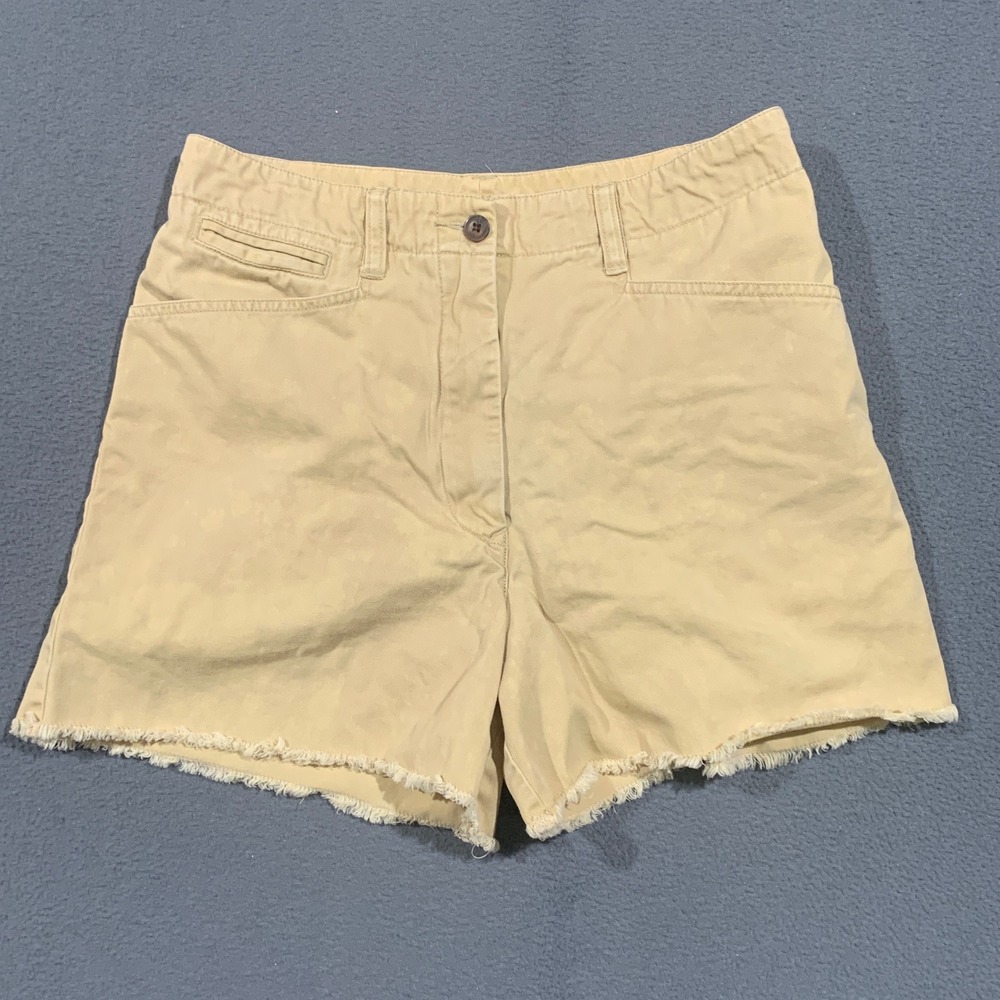 Abercrombie & Fitch Shorts Women 6 Tan High Rise Raw Hem Vintage 90s Chino Khaki